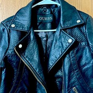 Guess leather jacket women Size M